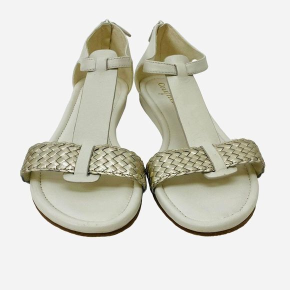 Cole Haan White and Gold Sandals - Picture 5 of 9